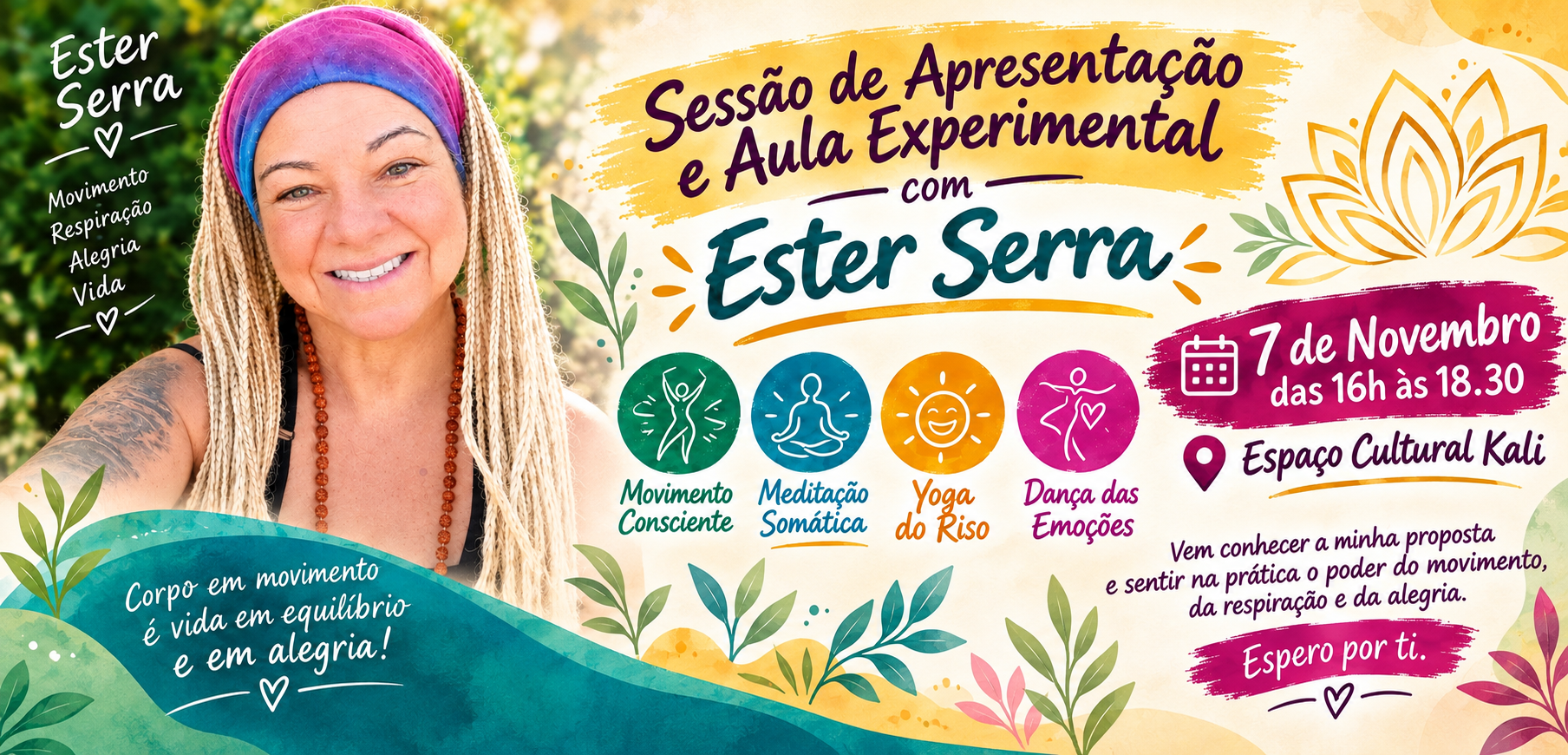 Cartaz do evento Apresentação e aula experimental no Espaço Cultural Kálí